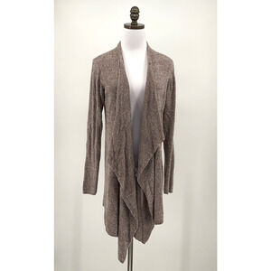 Barefoot Dreams Bamboo CozyChic Lite Knit Brown Draped Cardigan Sz L/XL